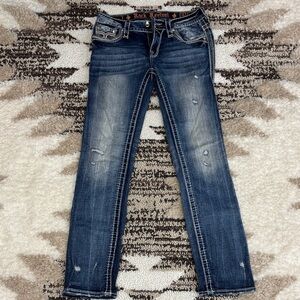 Rock Revival Women's Distressed Blue Straight Leg Jeans